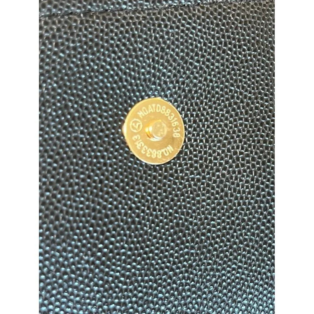 Cat Face Black Leather Wallet Rhinestones Snaps Animal Lover Retro Chic Preppy